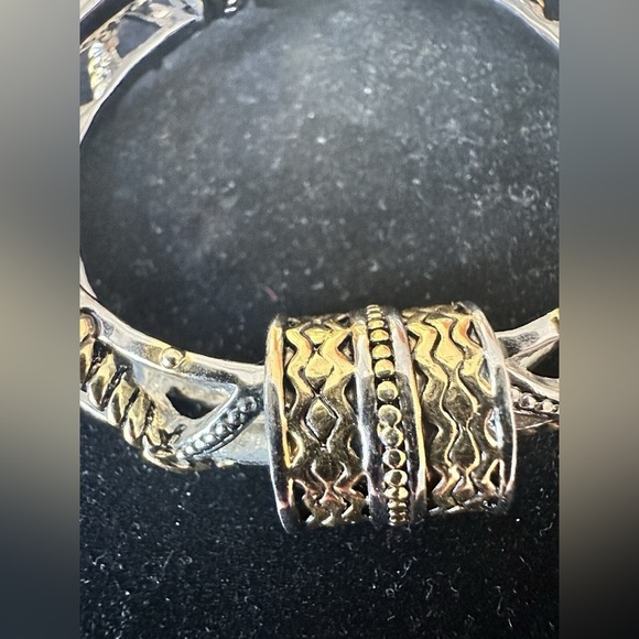 Ornate Two-Tone Bracelet Gold & Silver Rope,Gorgeous Magnetic-Clasp Elegant. - Picture 3 of 8